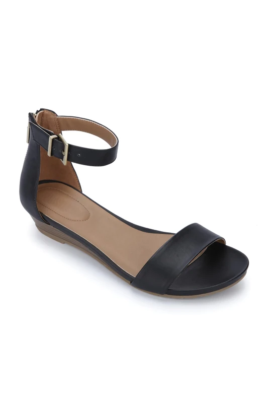 Kenneth Cole Reaction Women's Viber 2 Piece Wedge Sandal, Black, 6.5 UK