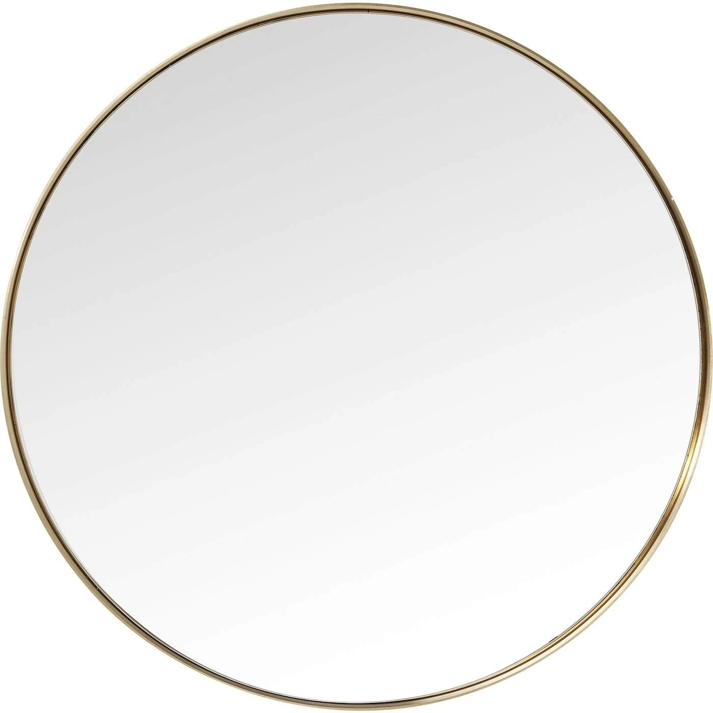 Kare Design Mirror Curve MO, Brass, Steel, Diameter 100 cm, Large Round Wall Mirror, Room Decor, Home Decor, Wall Decor for Living Room, Bedroom, Hallway, Entrance