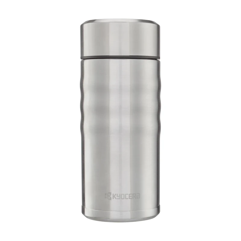 KYOCERA MB-12S SS 350ml Screw-top Ceramic Coated Travel Mug-Stainless Steel