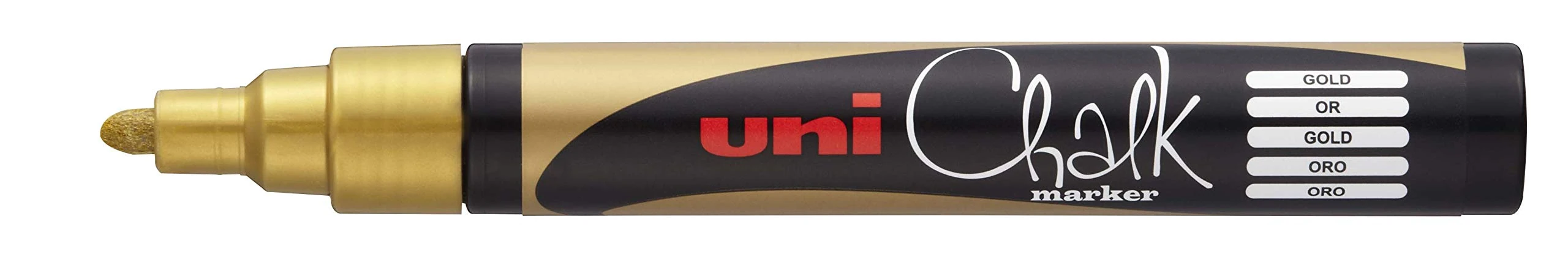 uni-ball 186210 Window and Chalk Marker UNI CHALK PWE-5M, 1.8-2.5 mm, Bullet Tip, Gold