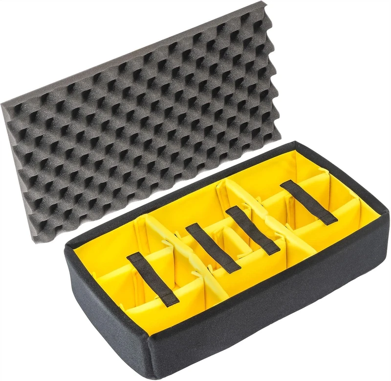 PELI 1525AIRDS Padded Divider Set, Original PELI Air Case accessory, Compatible with: PELI Air 1525, Colour: Black/Yellow