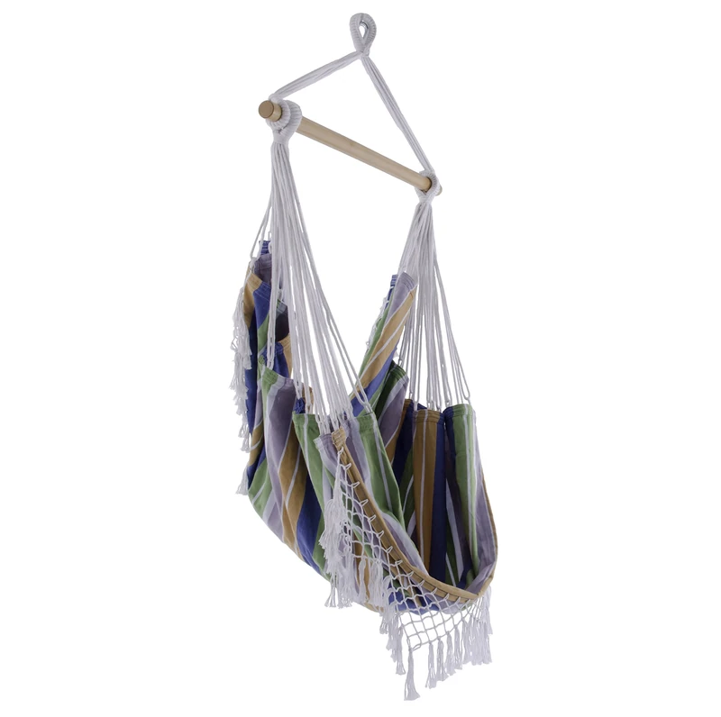 Vivere B534 250 lbs Cotton Brazilian Hammock Chair, Blue Lagoon