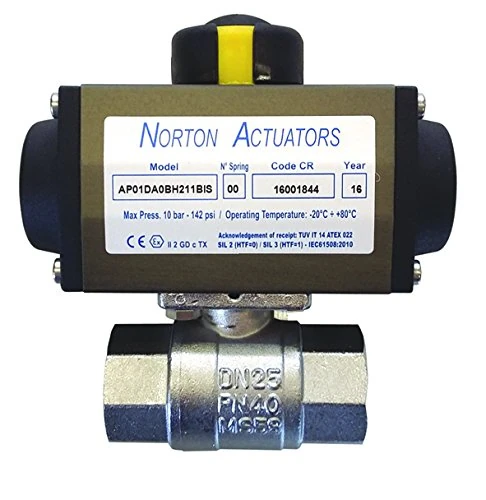 NORTON 70004602 Pneumatic Actuated Valve, 1/4" BSP