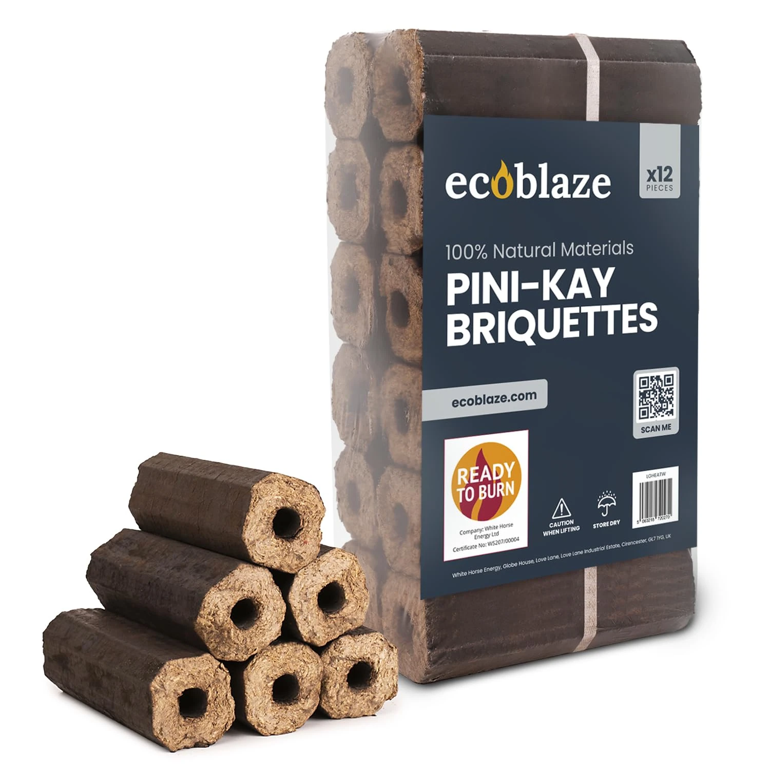 Ecoblaze Pini Kay 10kg Fire Logs for Wood Burner, Heat Logs, Firewood, Firelogs, Fire Wood for Log Burner