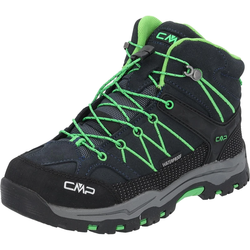 CMP Unisex Children's Rigel Mid Shoes Wp Trekking Shoes, B Blue Gecko, 2 UK