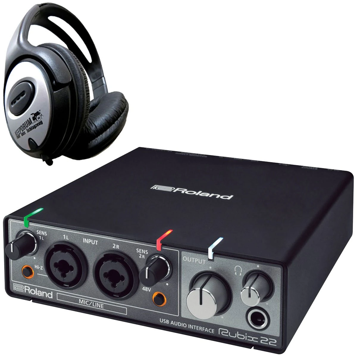 Roland Rubix22 USB Audio Interface + Keepdrum Headphones