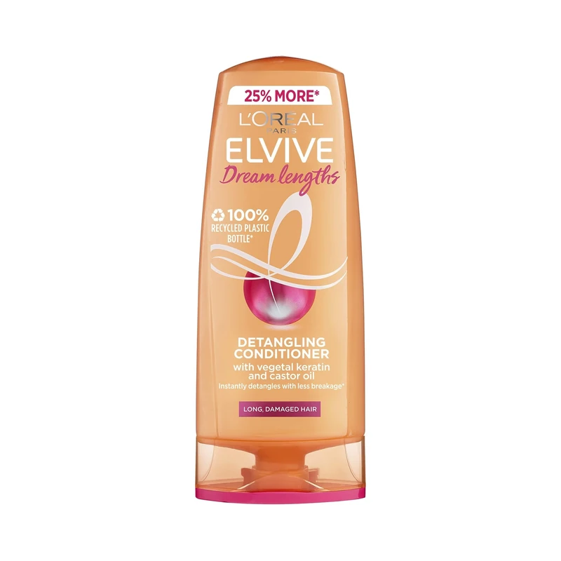 L'Oreal Paris Elvive Dream Lengths Conditioner, Nourishing & Strengthening Treatment, Enriched with Castor Oil, For Long, Damaged Hair 500ml, packaging may vary