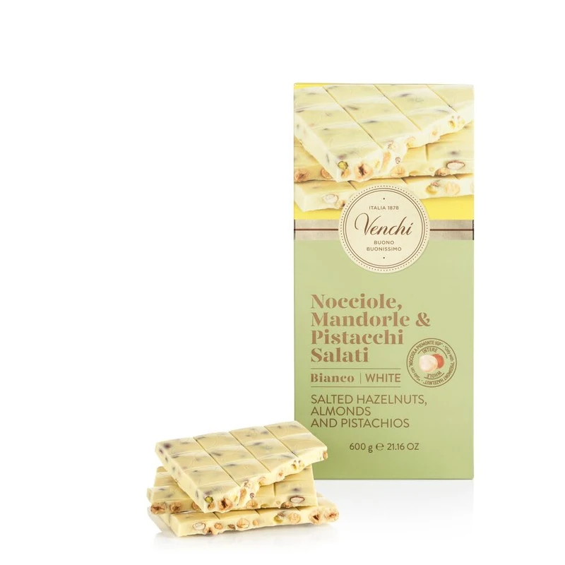 Venchi - Salted White Chocolate Maxi Bar, 600g, Gluten-Free, No Colourings and No Preservatives