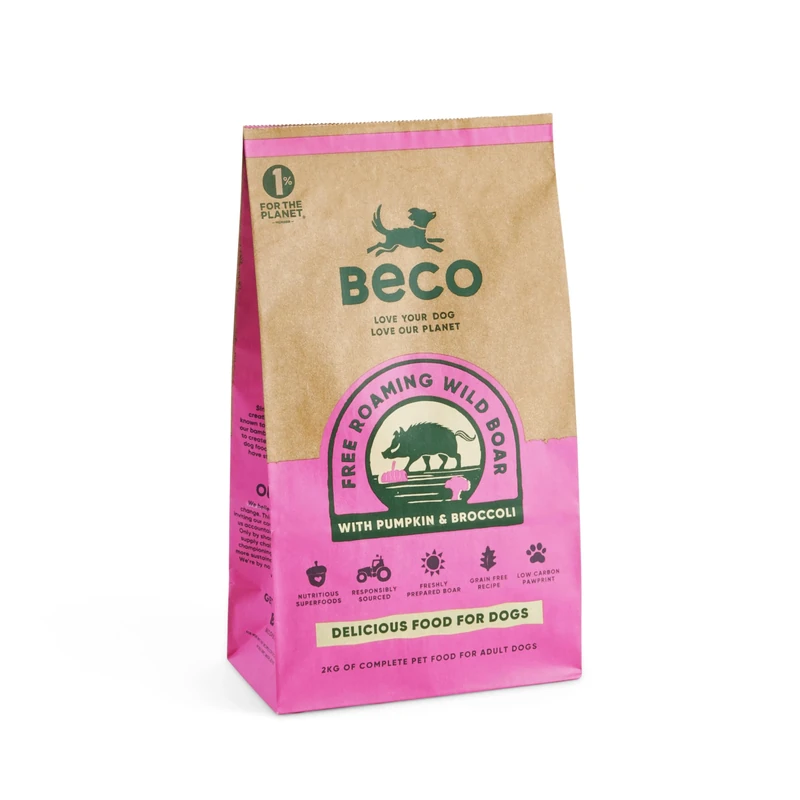 Beco Wild Boar with Broccoli and Pumpkin - 6kg - Natural & Grain Free Complete Dry Dog Food