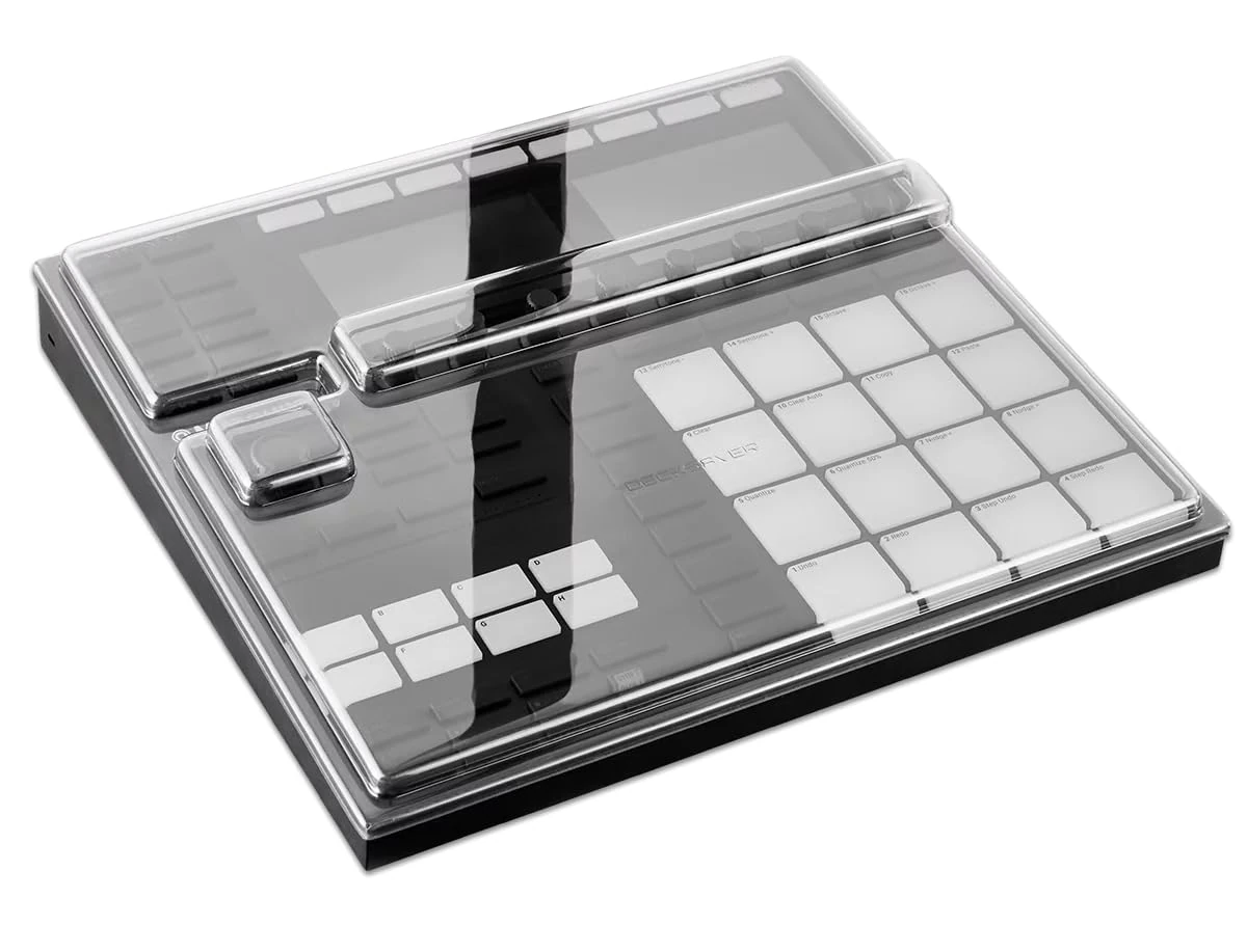 Decksaver Cover for Native Instruments Maschine MK3 (Soft-Fit) - Super-Durable Polycarbonate Protective lid in Smoked Clear Colour, Made in The UK