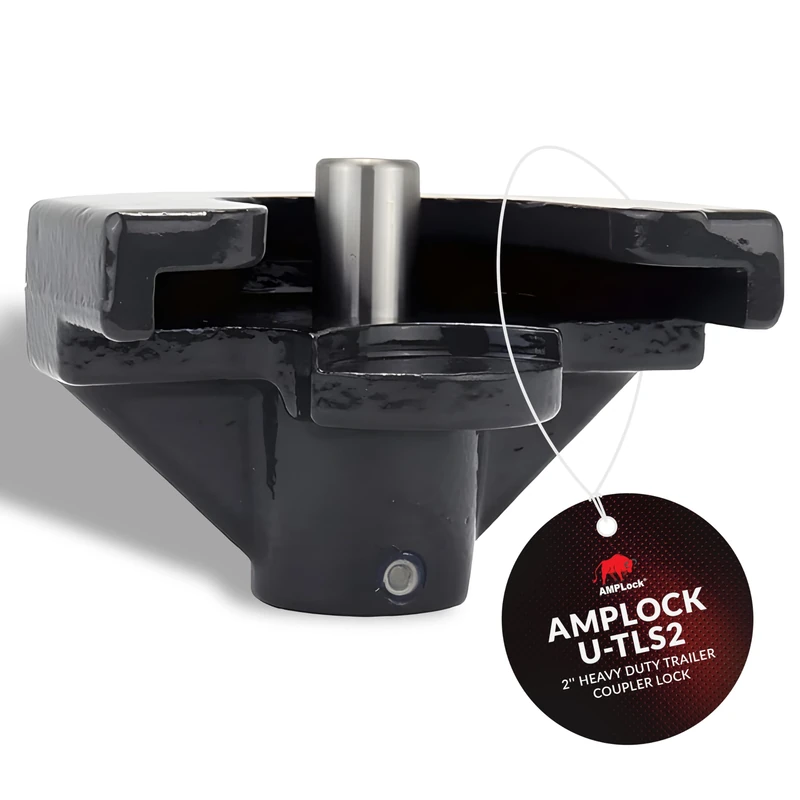 AMPLock U-TLS2 : 2'' RV Lock/Trailer Coupler Lock/Boat Trailer Lock (fits on Specific 2 inches Coupler only)