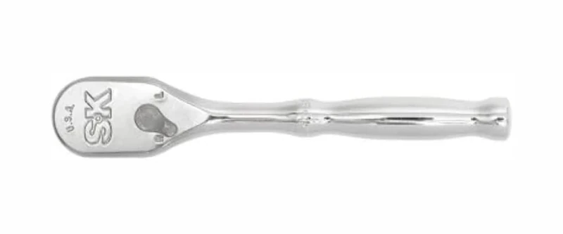 SK Tools USA 1/4" Drive, 5" Long, LP90 Chrome Teardrop Ratchet | 80180