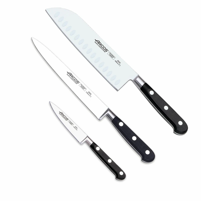 Arcos Series Table Knives - Table Knife Set 4 Pieces (Steak Knives) - Blade Nitrum Stainless Steel 4" - Handle Rosewood - Brown Color