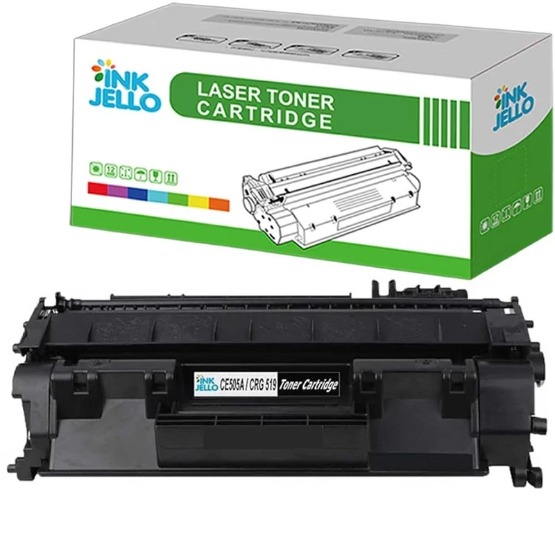 InkJello Compatible Toner Cartridge Replacement for HP LaserJet P2030 P2035 P2035n P2055 P2055d P2055dn P2055x CE505A CRG-519 (Black)