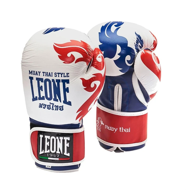 LEONE 1947 Muay Thai Unisex Boxing Gloves - Adult, White, 12 oz