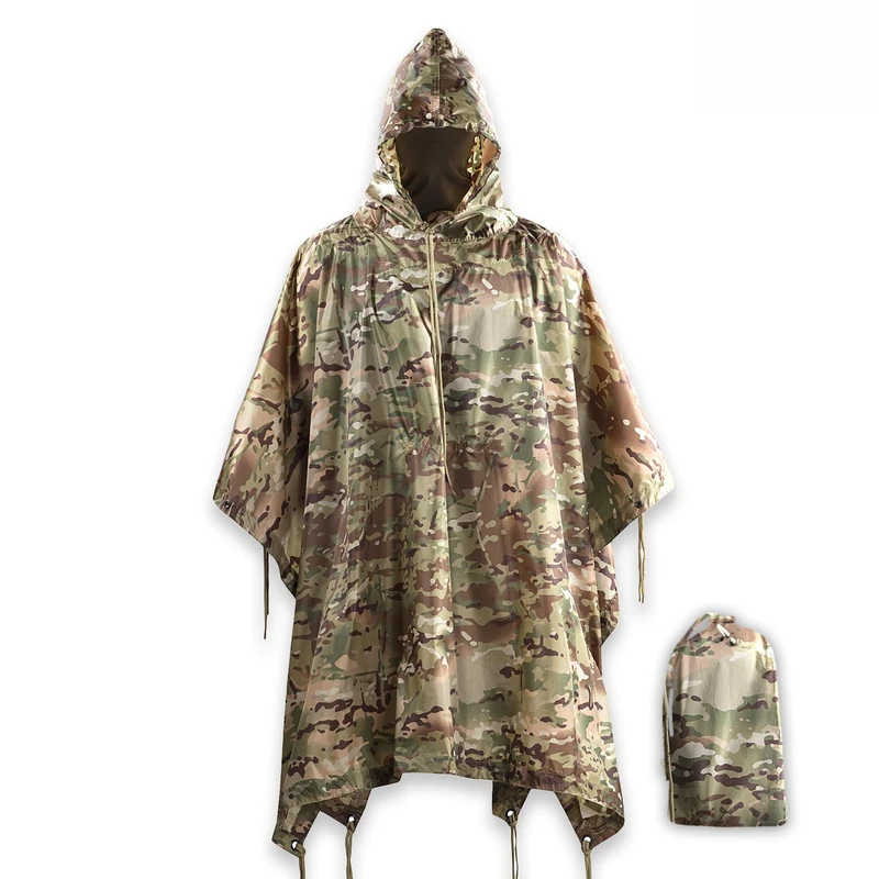 M-Tac Tactical Rain Poncho - Army Military Poncho Shelter - Waterproof Ripstop Camping Hiking Outdoor Hunting Rain Ponchos