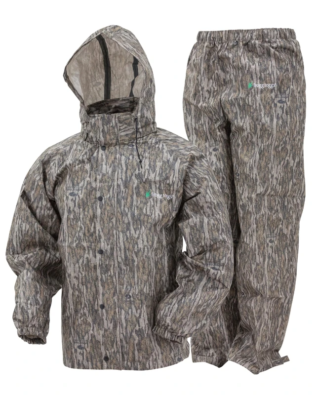 FROGG TOGGS Men's Classic All-Sport Waterproof Breathable Rain Suit Rainwear, Mossy Oak Bottomland, XL (Pack of 2)