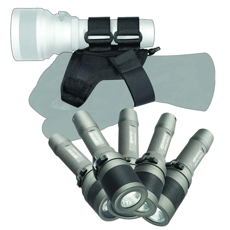 Mares - Just Add Water - Soft Goodman Handle, Hand and Torch Holder - Adjustable Size, Stainless Steel D-Ring, Black