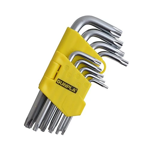 Gunpla Short Arm Torx Hex Allen Key Set T10-T50, 9-Piece, with Plastic Holder