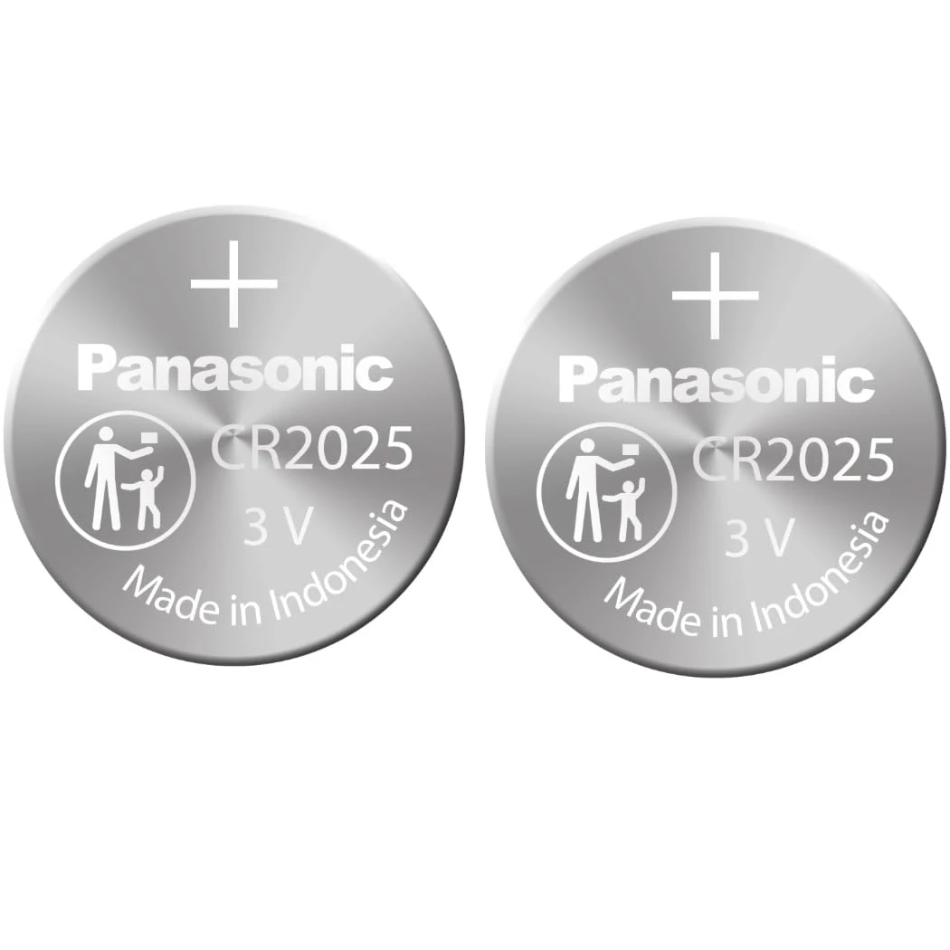 Panasonic CR2025 3V Lithium Coin Battery, Pack of 2