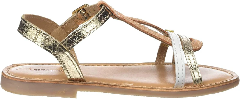 Les Tropéziennes par M. Belarbi Boy's Girls' BADA Ankle Strap Sandals, Gold Multi, 13.5 UK Child