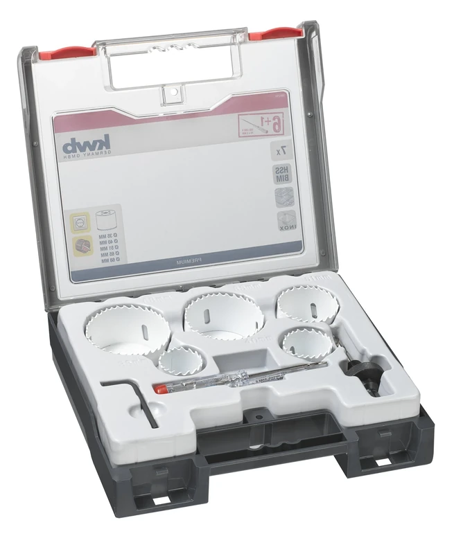 kwb 7-Piece Professional Bi-Metal Hole Saw Set for Electricians – HSS-CO, Progressive Vario Tooth, 8% Cobalt