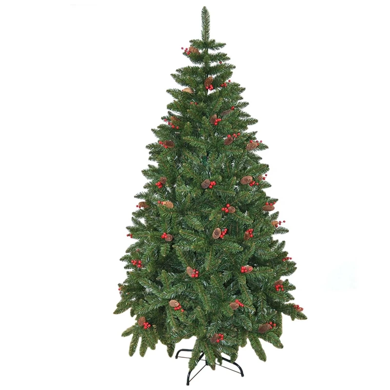 Gifts 4 All Occasions Limited SHATCHI-729 8ft 2.4m Elegant Pre Artificial Christmas Tree with Xmas Decor 240cm, Green