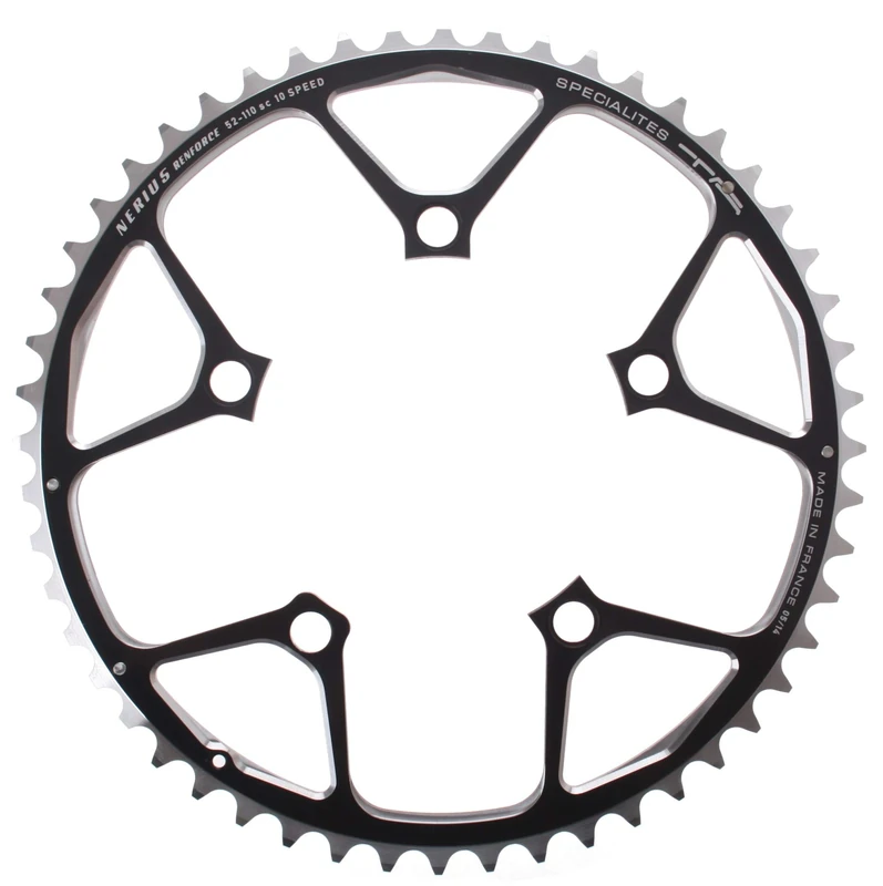 T.A. Specialites 110pcd Nerius Campagnolo Offset 10 Speed Chianring, Black, Outer 52T