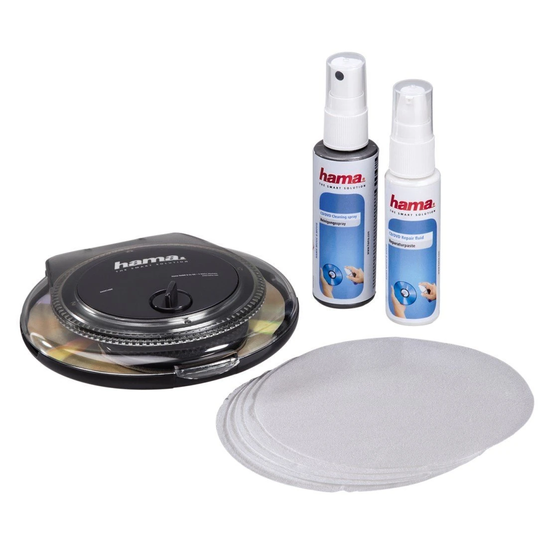 Hama CD/DVD Repair and Cleaning Kit With Repair Paste, Polishing Pad & Cleaning Fluid/Shell