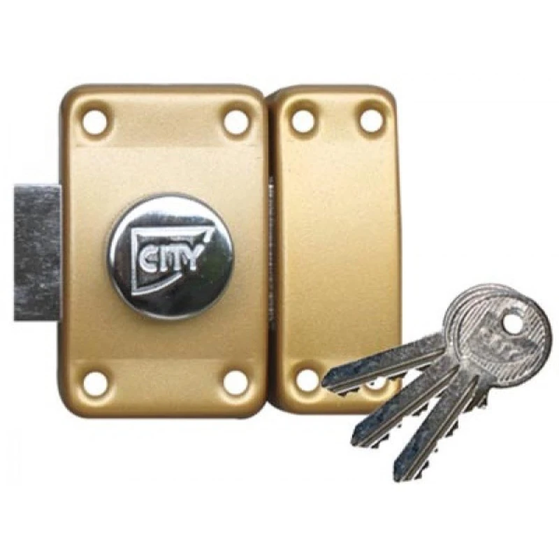 City Lock with Button – 40 mm Cylinder – can be Inserted - Image 1