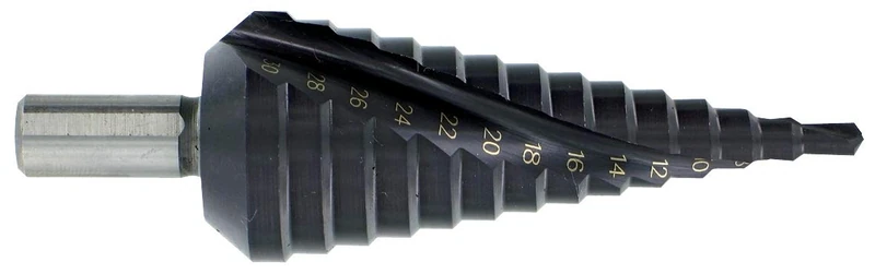 TIVOLY 11448720420 Drill Bit Hsse5 Tialn Tapered Tialn Tagged Spiral Studs, Shank 8 mm, Ø4-20mm