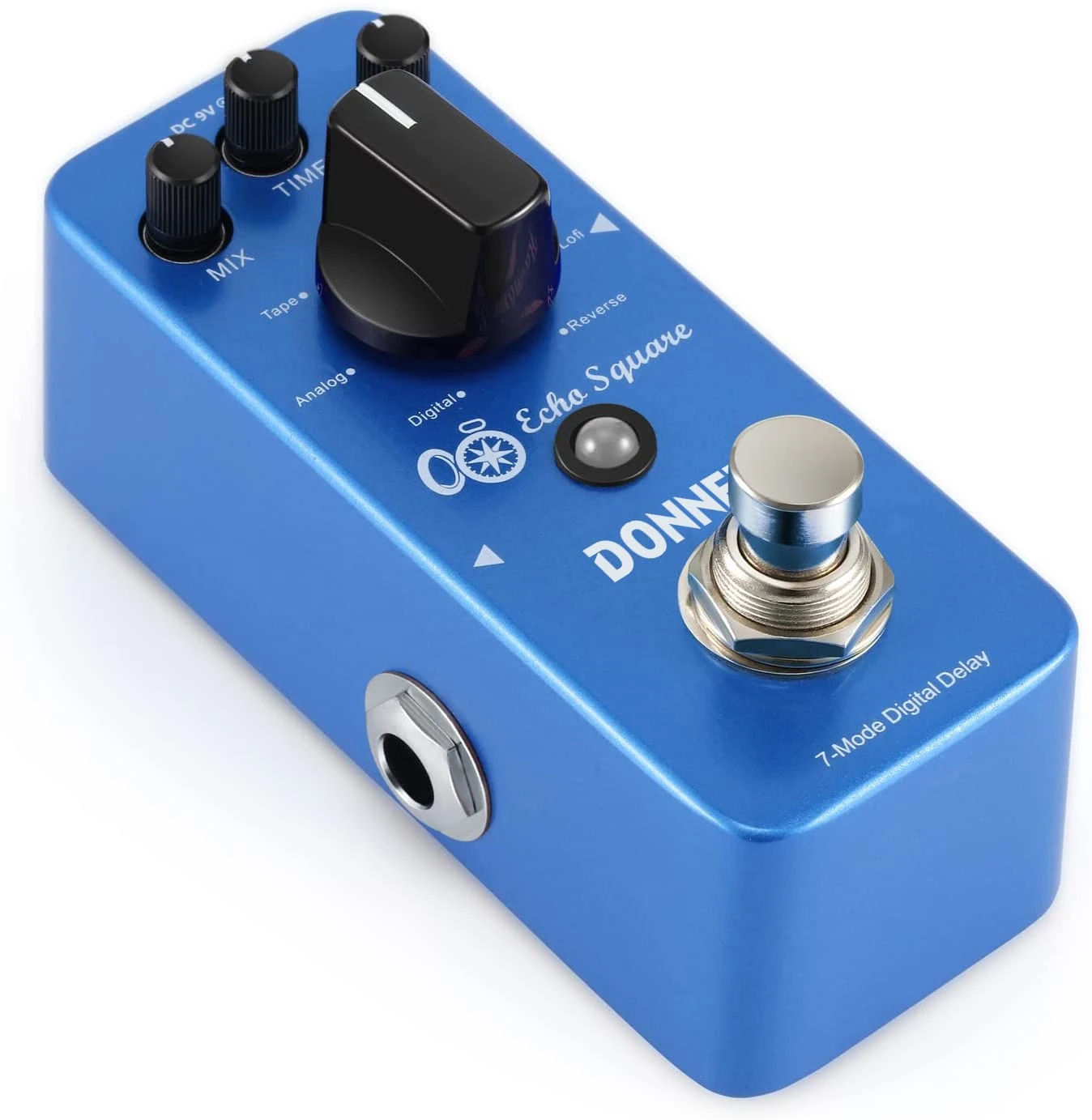 Donner Digital Delay Pedal, Echo Square Delay Guitar Pedal, 7 Effects Digital Analog Tape Mod Sweep Lofi Reverse for Electric Guitar and Bass True Bypass