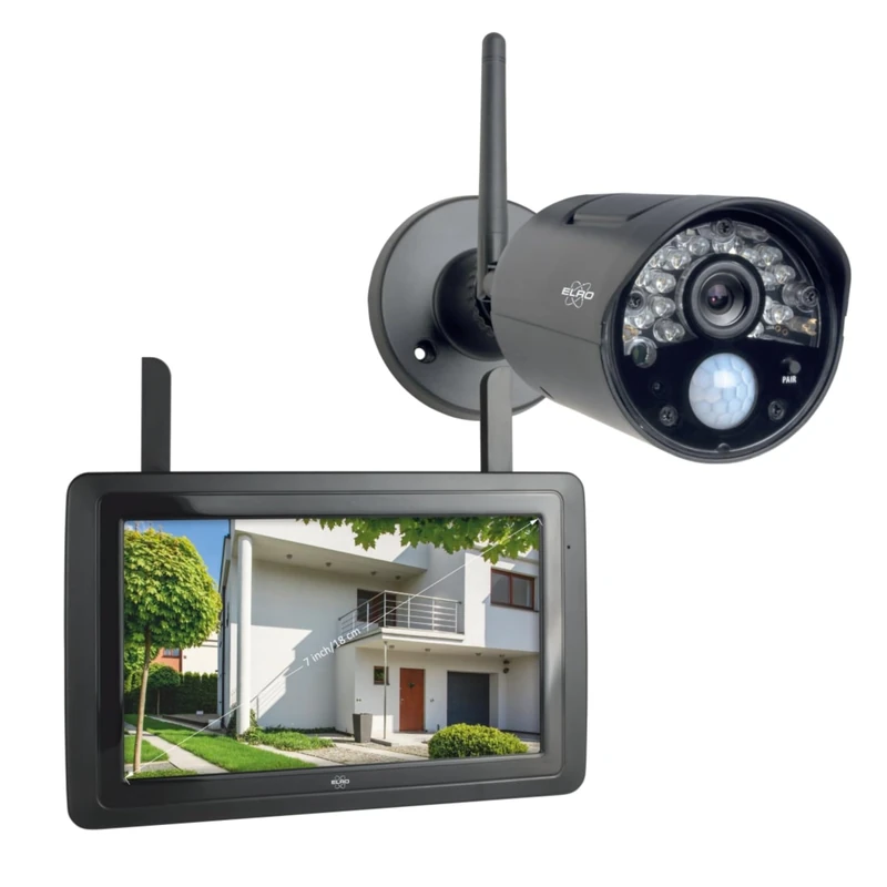 ELRO CZ30RIPS HD Color Night Vision Wireless Surveillance Camera Kit - with 7'' Screen and App