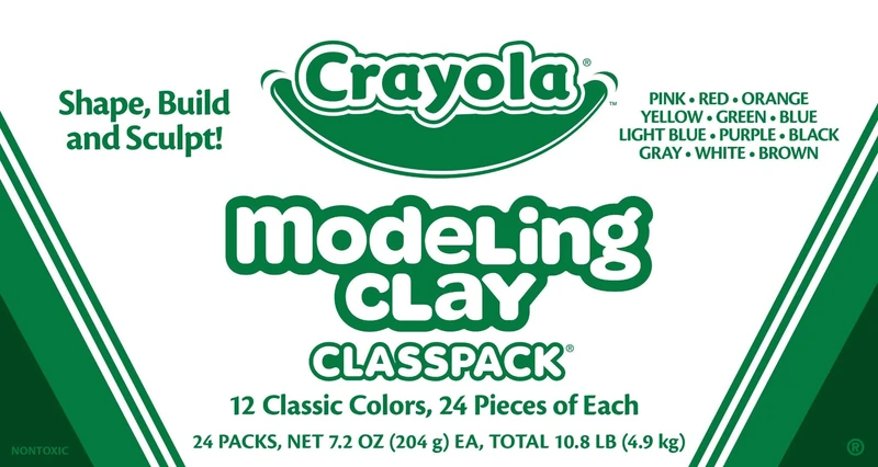 CRAYOLA Modelling Clay (228pc Classpack) - 12 Colours | Shape, Build & Sculpt | Ideal For Classrooms & Group Activities | Kids Arts & Crafts | Ages 3+
