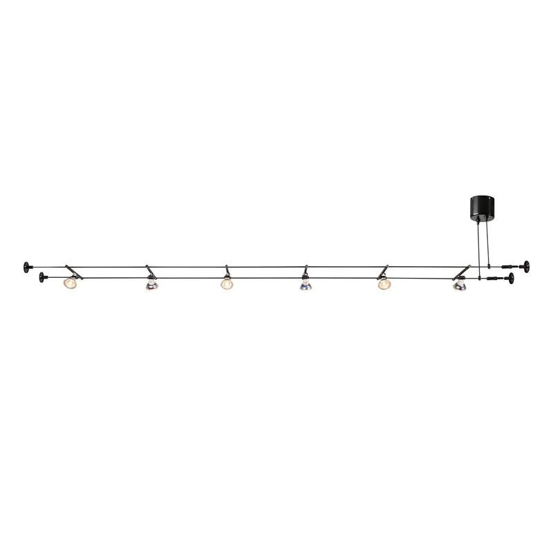 SLV Tenseo Low-Voltage Rope Set All Inclusive GU5.3 5 Watt, Black, 1000 x 18,5 x 4.7 cm Aluminium, 14 Units