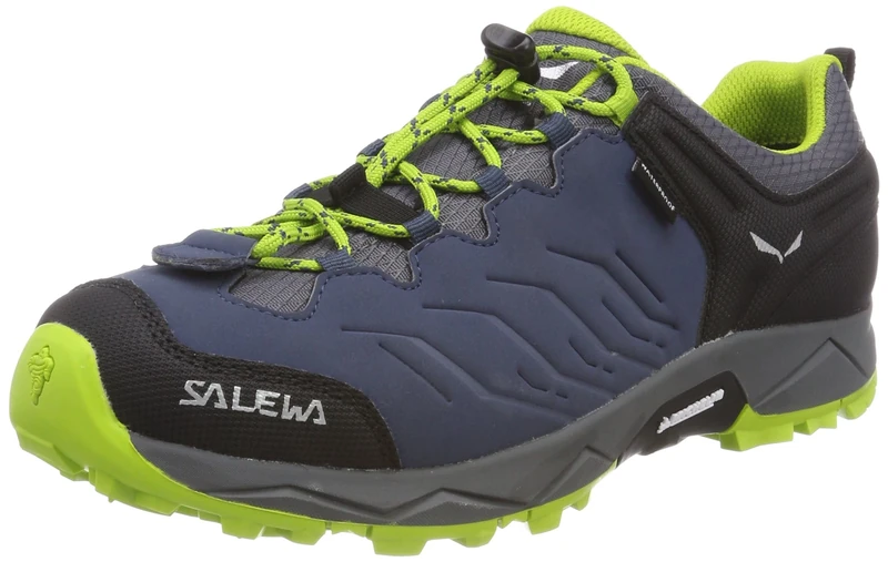 Salewa JR Mountain Trainer Waterproof, Trekking & hiking shoes Unisex Kids, Blue (Dark Denim/Cactus), 13 UK - Image 1
