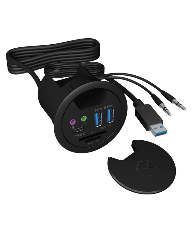 ICY BOX black Black Mit Audio Ein- und Ausgang