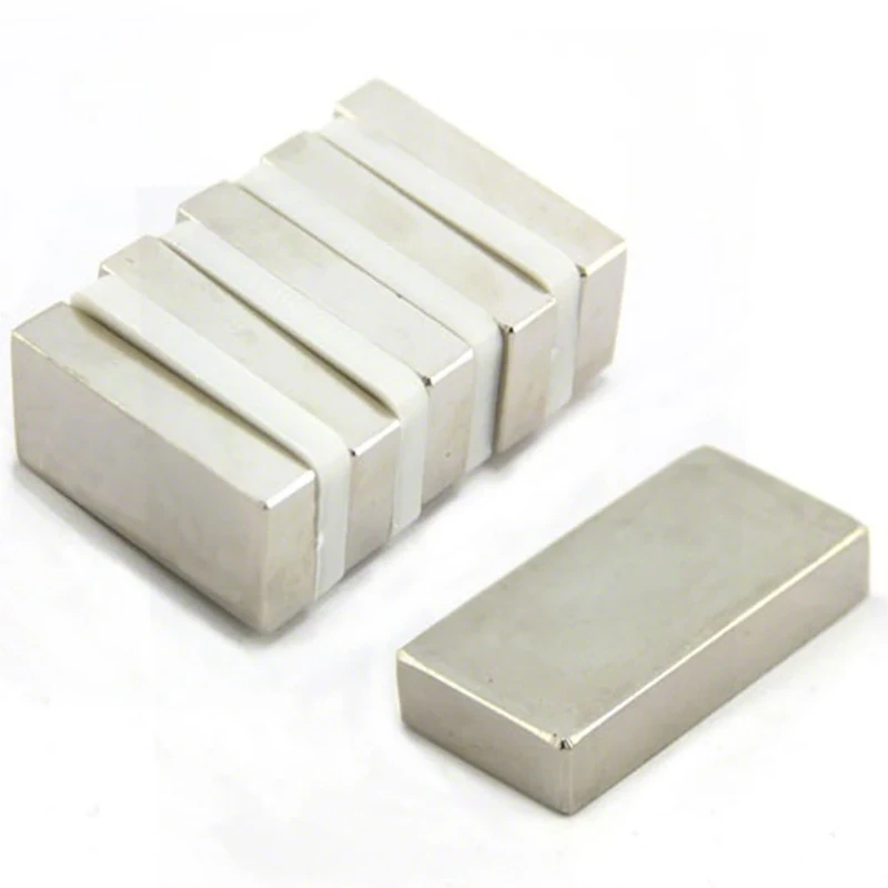 N42 Neodymium Magnet for DIY, Engineering and Manufacturing Applications - 50mm x 25mm x 10mm thick - 32.2kg Pull - Pack of 6
