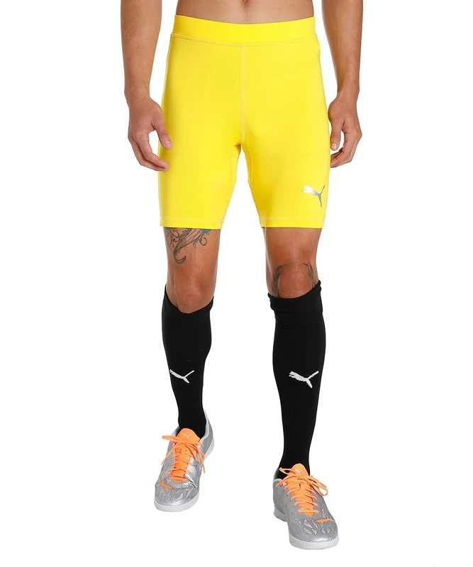 PUMA Men's Liga Baselayer Short Tight' Pants, Yellow, M UK