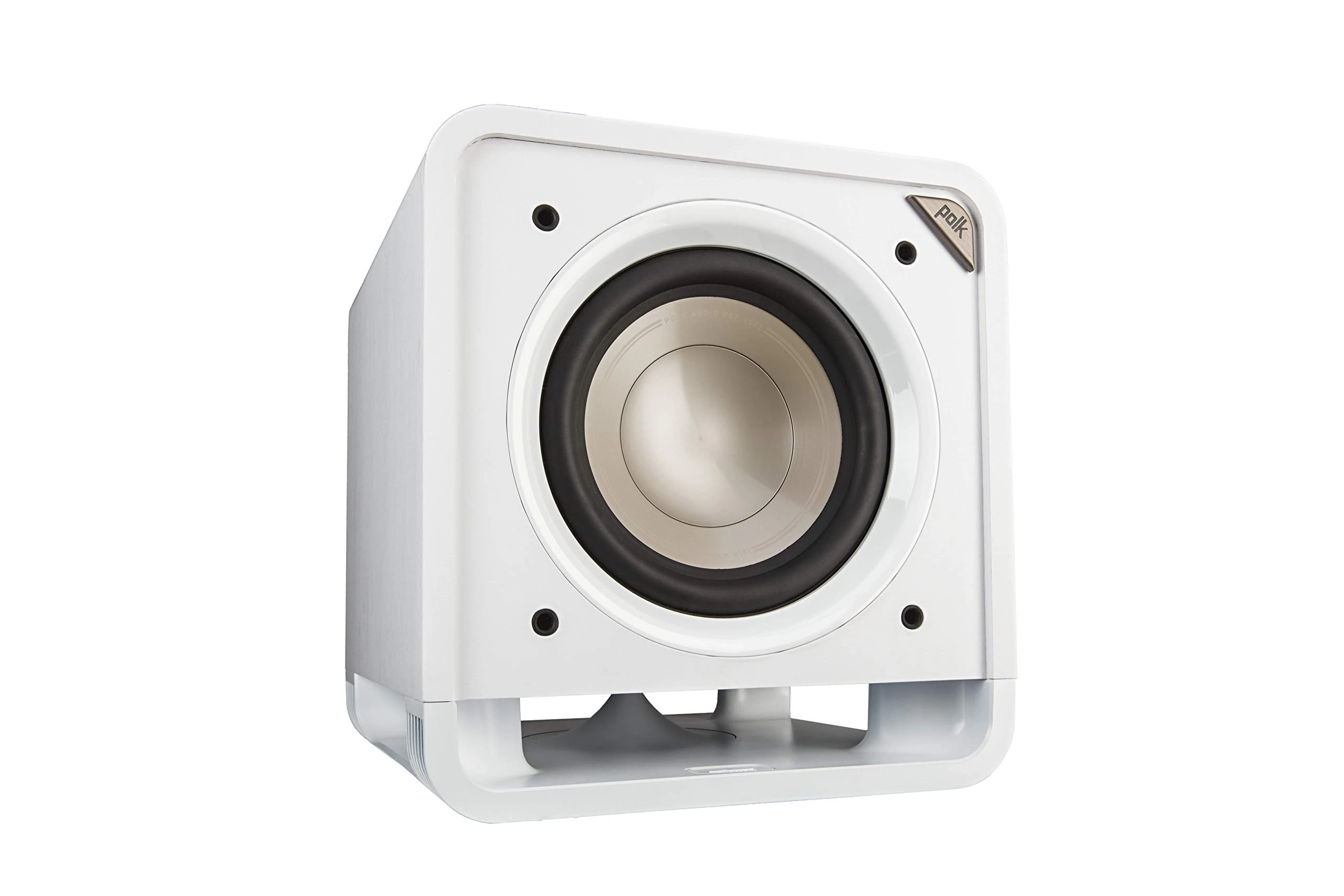 Polk HTS 10 Subwoofer, 10 Inch Powered Subwoofer, Deep Bass, Easy Setup with Home Cinema Systems - White