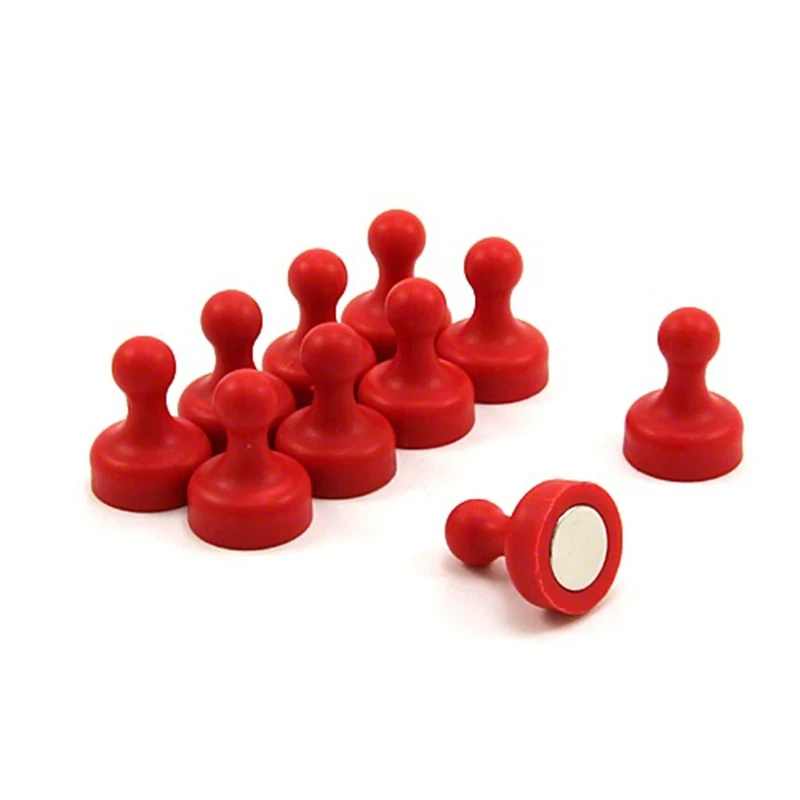 High Power Red Skittle Magnet for Fridge, Office, Whiteboard, Noticeboard, Filing Cabinet - 19mm dia x 25mm tall - Pack of 100