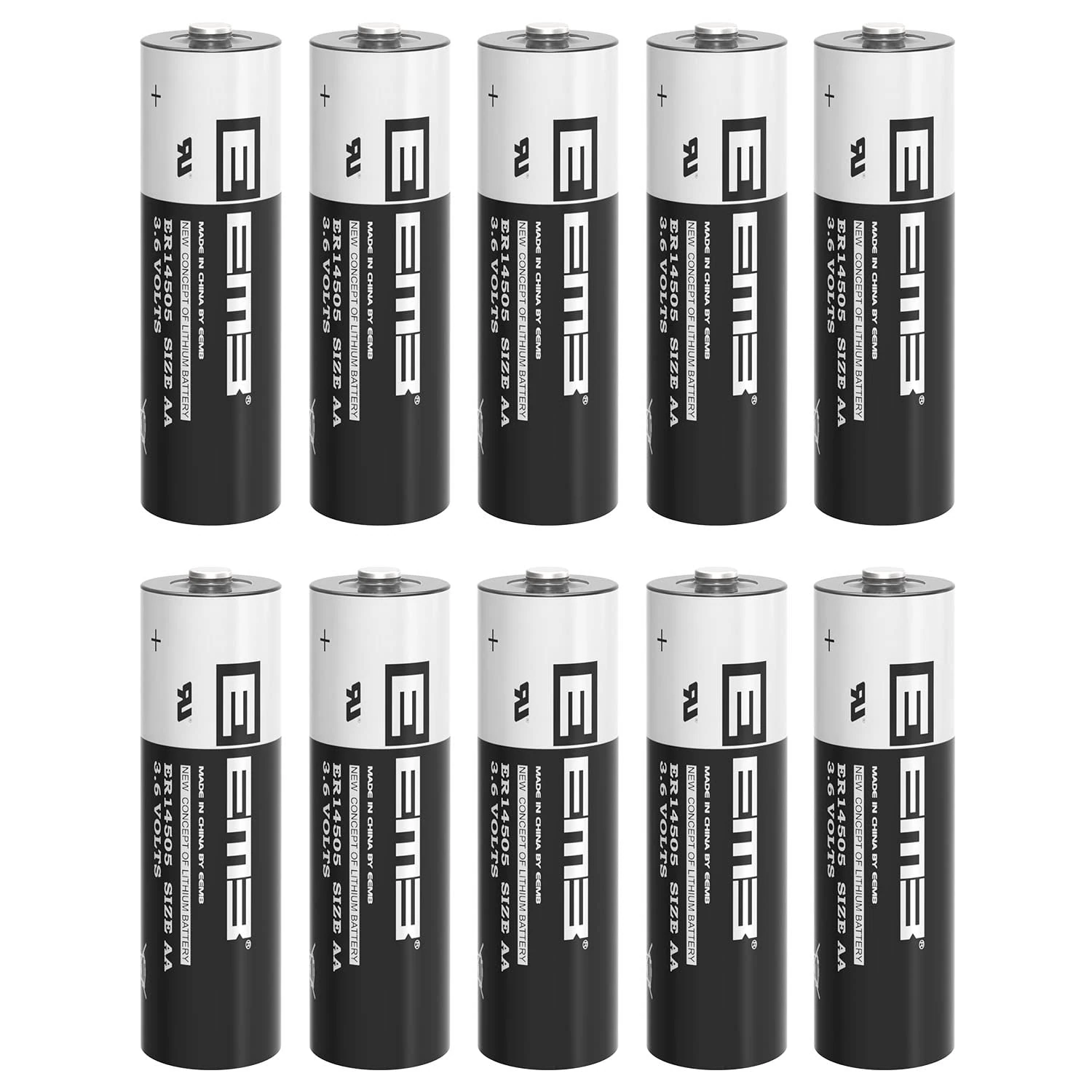 EEMB ER14505 AA 3.6V Lithium Battery Li-SOCL₂ Non-Rechargeable Battery SB-AA11 LS14500 TL-5903 SL-360 S7-400 ER14500 for Water Electricity Meter Gas PLC Facility Equipment Spare Generic Battery (10)