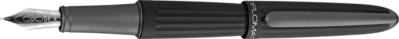 Diplomat - Aero - Fountain Pen in Stainless Steel - Medium - Black - Resistant and Elegant - High End - 5 Years Warranty