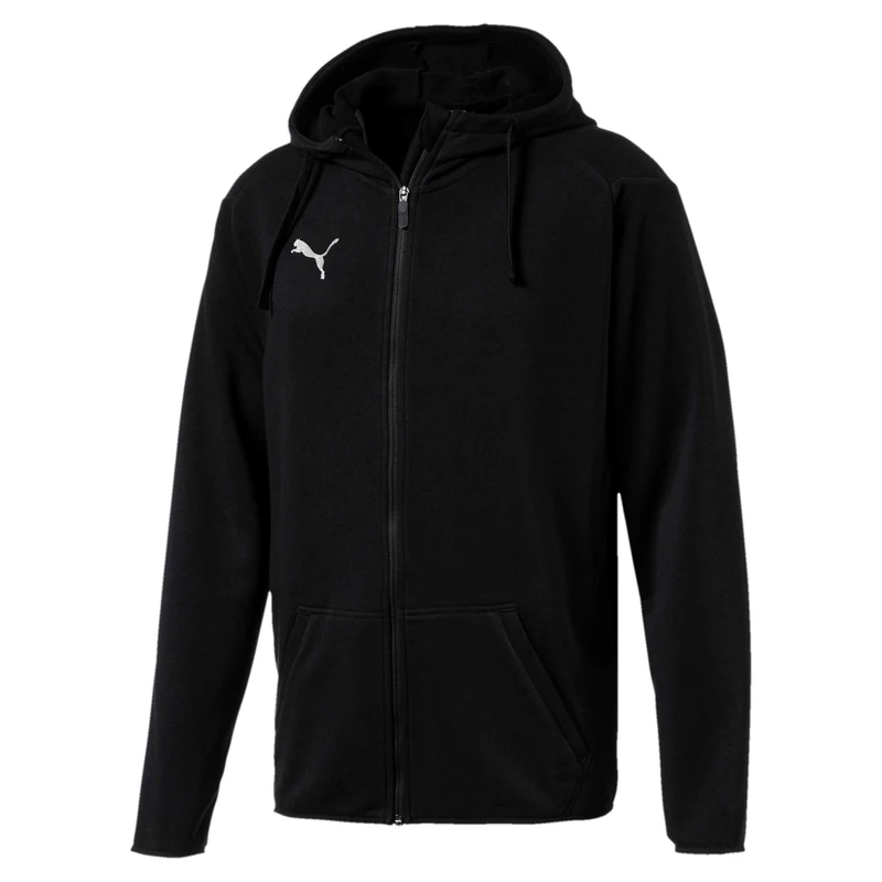 PUMA Men Liga Casual Hoody Jacket Hoody - PUMA Black-PUMA White, L