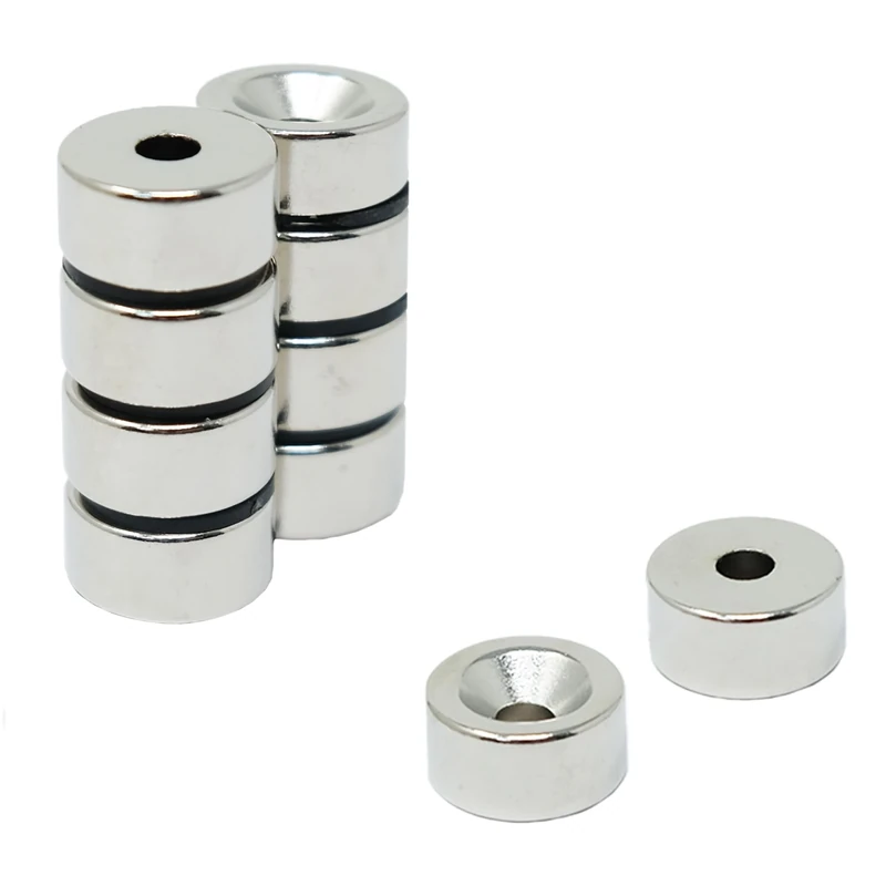 N42 Neodymium Countersunk Magnet for Arts, Crafts, Model Making, DIY, Hobbies, Office and Home - 15mm dia x 7.5mm thick x 4.2mm c/sink - 5.7kg Pull - South - Pack of 20