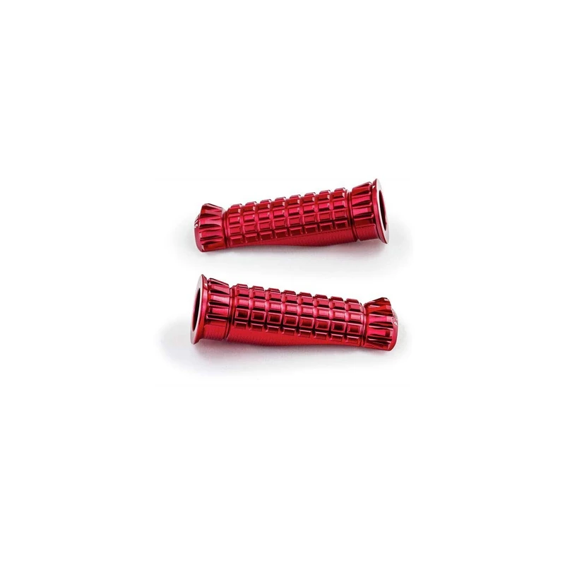 Puig 9192R Rider footrest adapters machined from aluminium with anodized finish and millimetric adjustment for precise mounting, Red