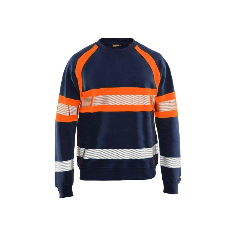 Blakläder 3359115889534X-Large High-Vis Sweatshirt, Navy Blue/Orange, 4X-Large
