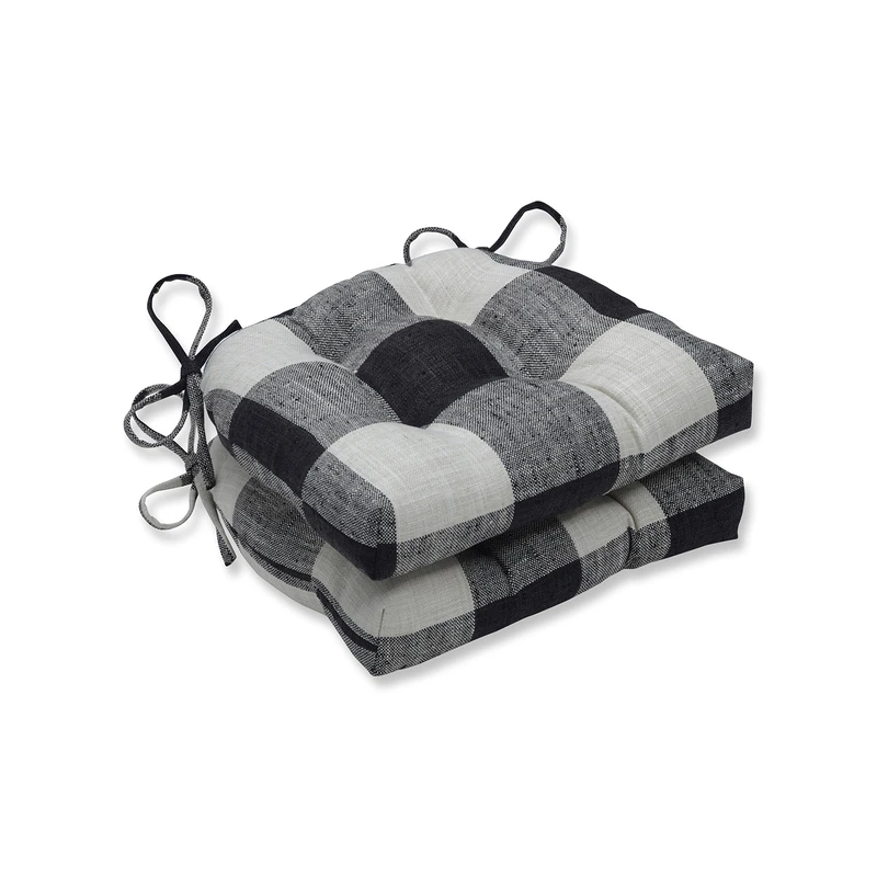 Pillow Perfect Chair Pad, Black, Reversible