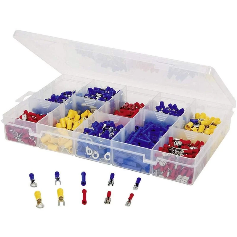 TRU Components 731306 Crimp Connector Assortment 0.50 mm² 2.50 mm² Blue, Yellow, Red Pack of 1000