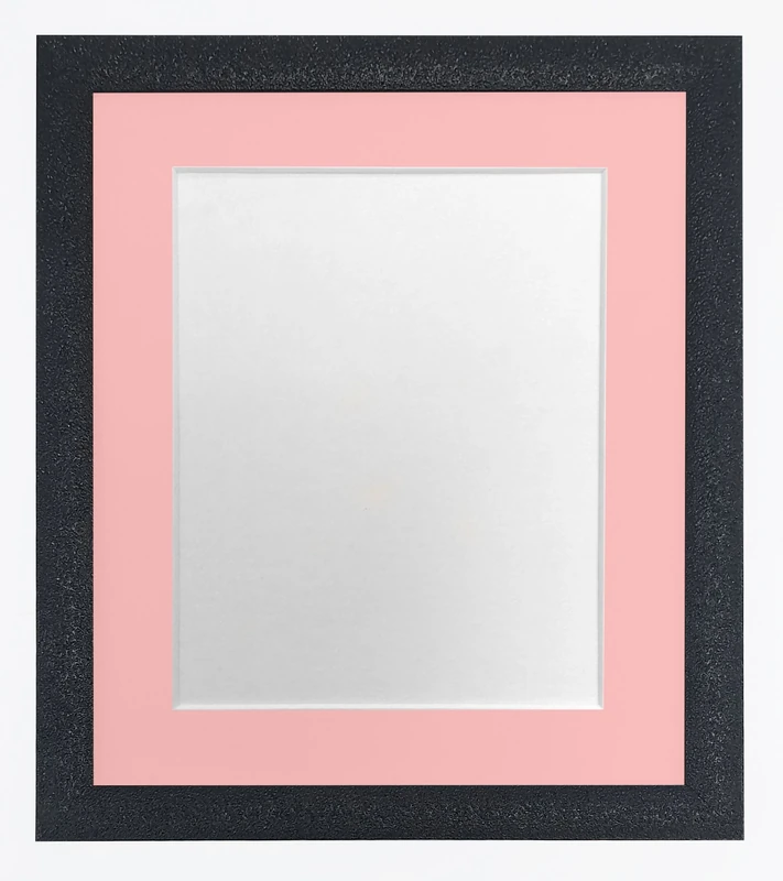 FRAMES BY POST Glitz Black Picture Photo Frame with Pink Mount 50 x 70 cm Image Size 24 x 16 inch Plastic Glass